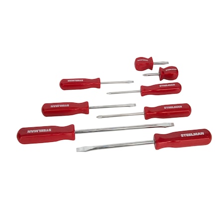 Steelman 8-Piece Square Grip Slotted and Phillips Head Screwdriver Set 42108